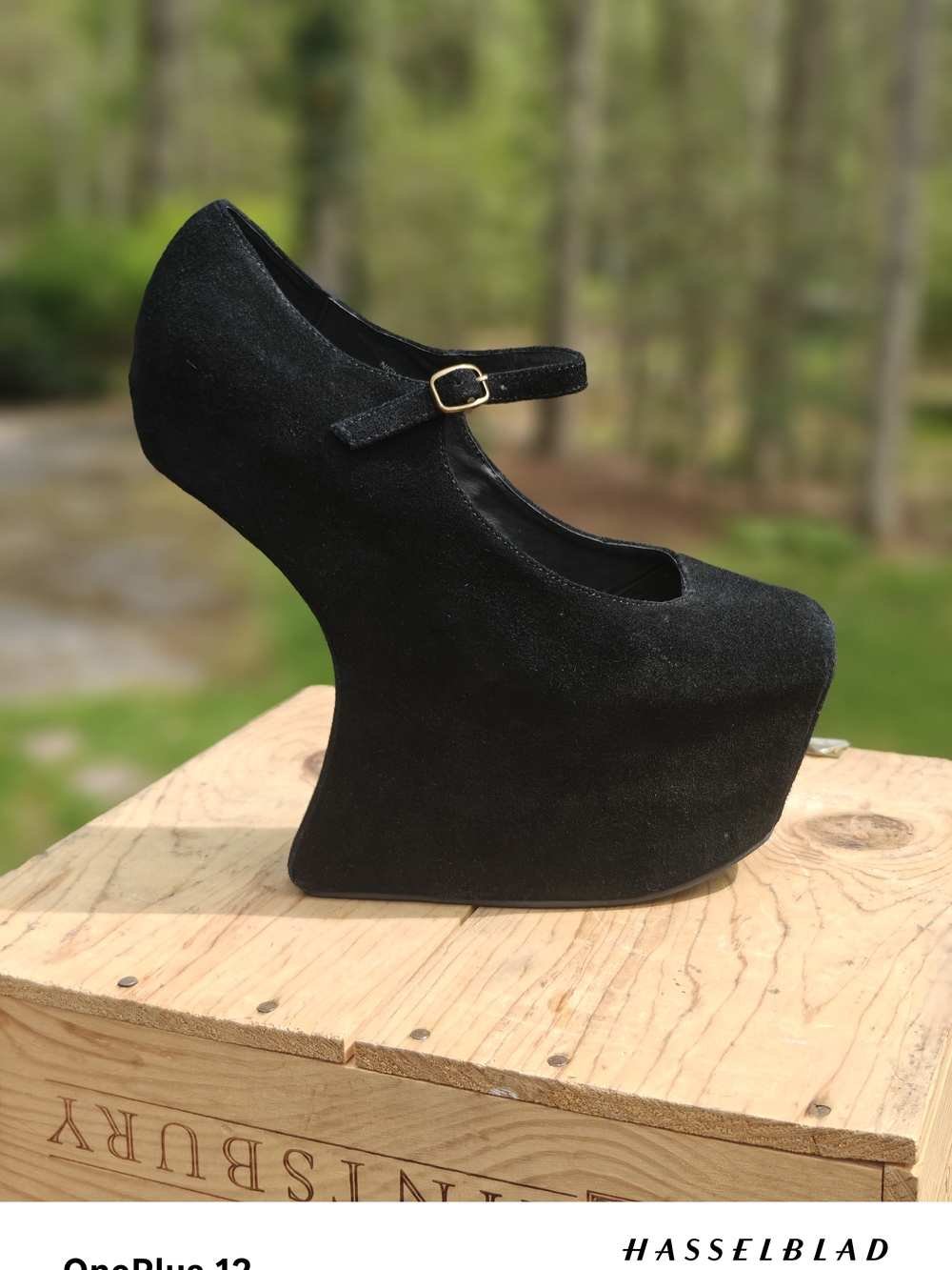 Jeffrey Campbell "NIGHT-WALK" Black Sculptural Mary Jane Platform Heels
